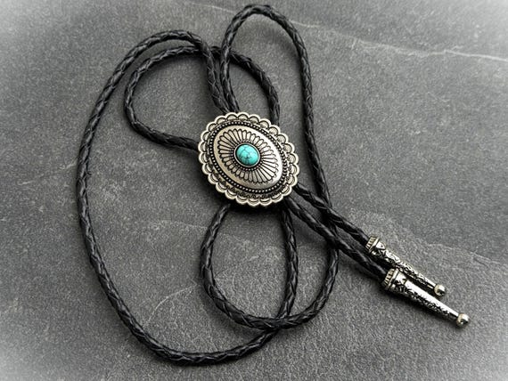 Turquoise Stone Bolo Tie Personalized Western Bolo Tie Western Necktie for Cowboys Cowgirls Country Wedding Rodeo Outfit Christmas Gift