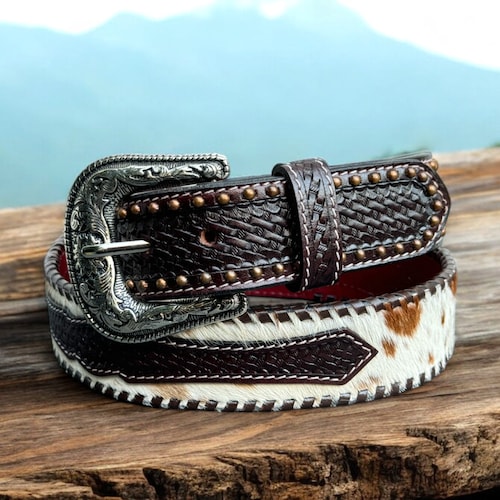 COWHIDE Leather Belt 100% Genuine Full Grain Cowhide Belts for Men