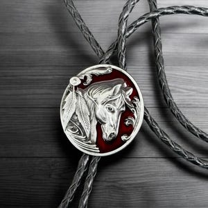 Horse Head Bolo Tie Western Cowboy Style Necklace Personalized Cowboy Gift Rustic Country Wedding Wear Cowboy Style Accessory Rodeo Bolo Tie
