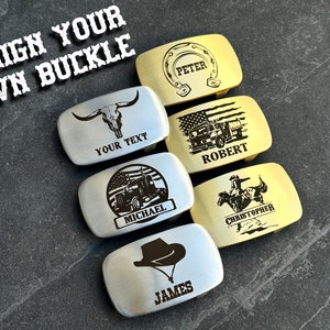 Custom Engraved Belt Buckle Personalized Western Cowboy Style Buckle ...