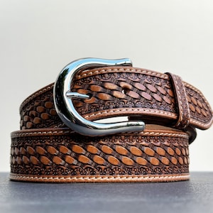 Horse Hair Leather Belt - Etsy display picture 1
