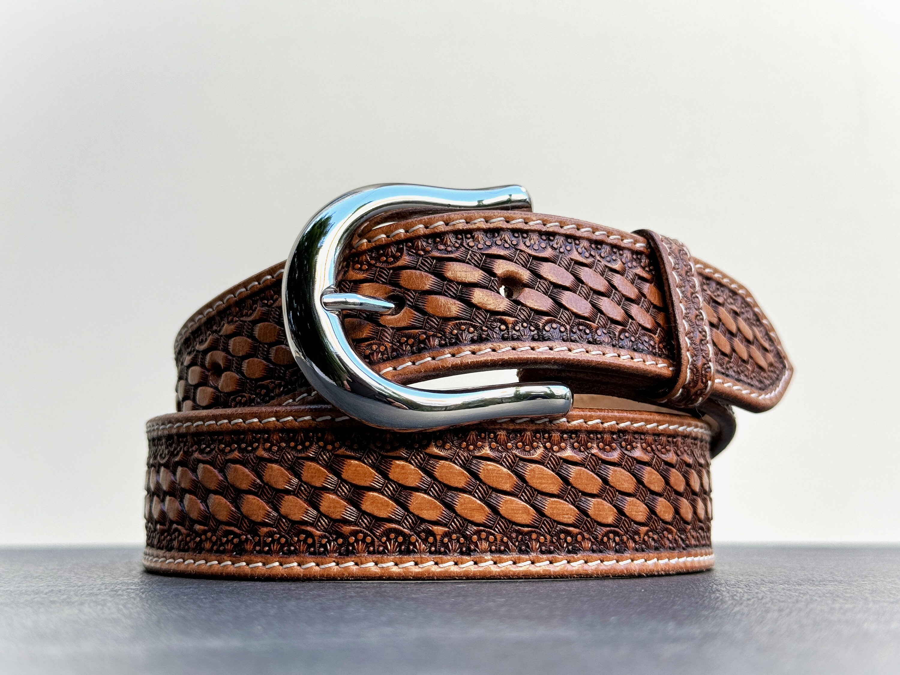 Womens Western Braided Leather Belt - Etsy display picture 3