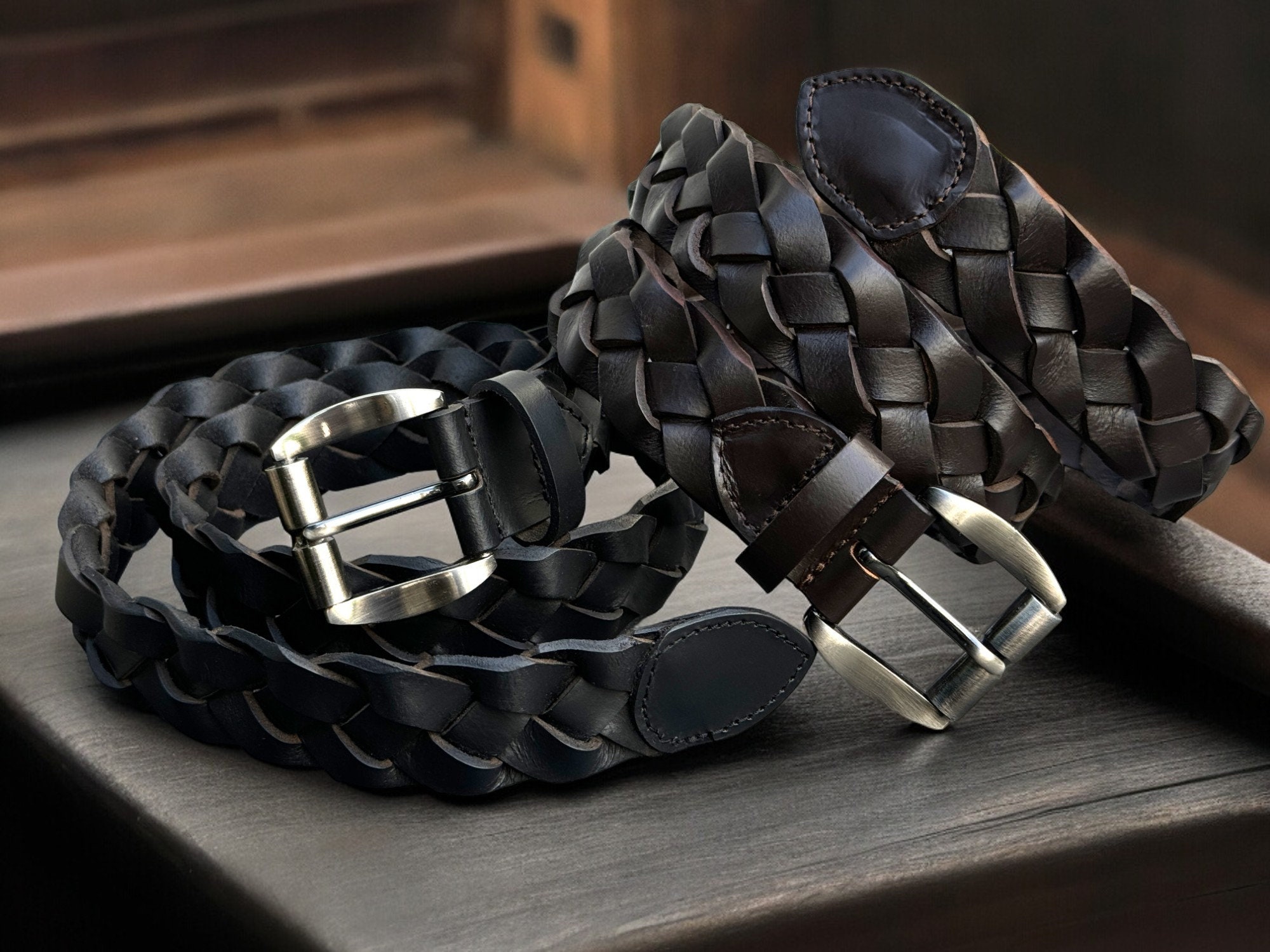 【Matin Kim】WEAVING LEATHER BELT WEAVING LEATHER BELT IN BLACK – Matin Kim