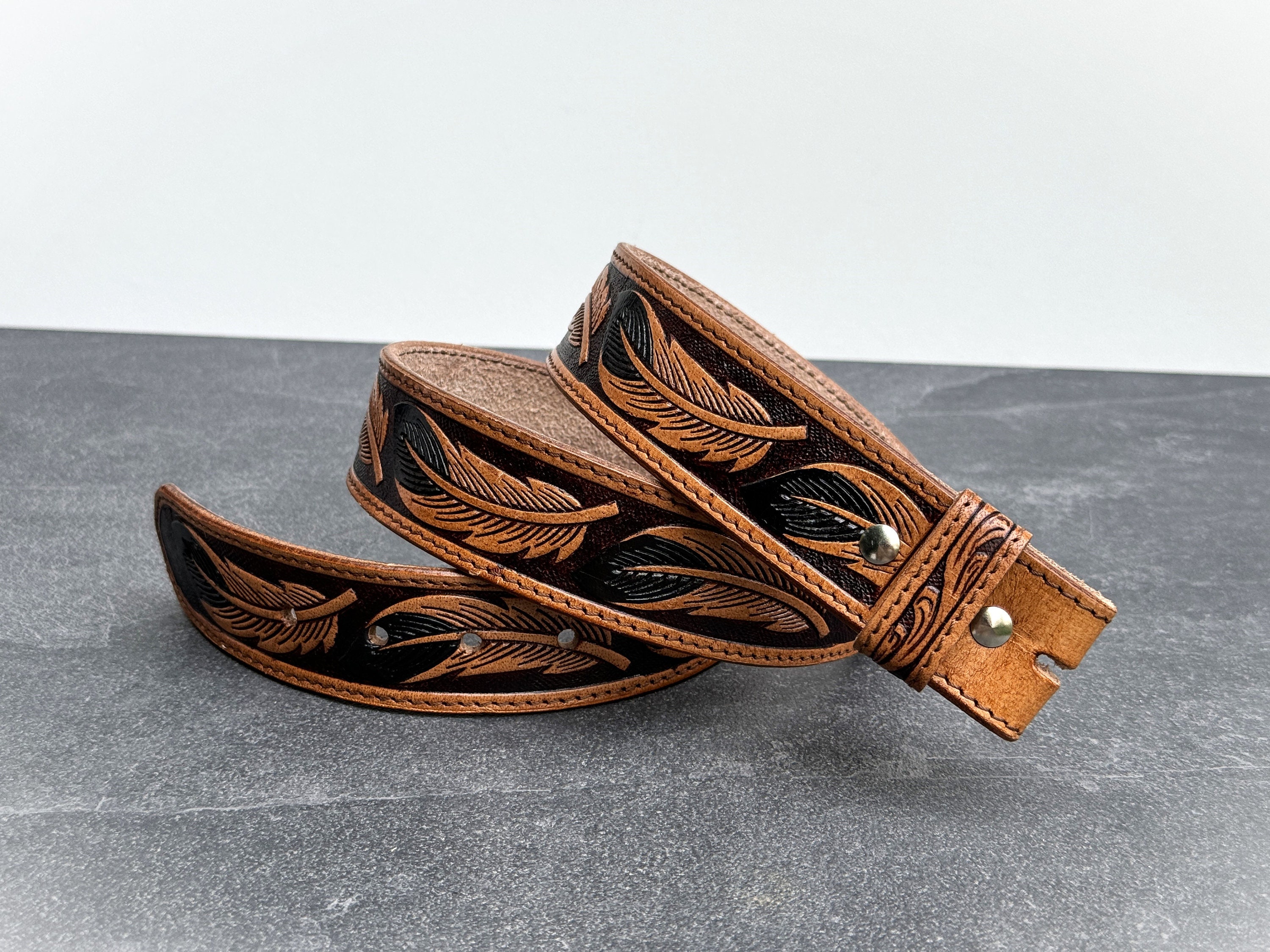 Handmade Men's Women's Western Belt Genuine Full Grain Handmade Men's Women's Western Belt Genuine Full Grain