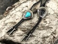Personalized Southwestern Stone Bolo Tie Turquoise Bolo Tie Cabochon Indian Leather Cowboy Necktie Accessories Mens Necklace Leather Cord