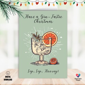 Printable Christmas Card, Printable XMAS funny, Digital Card for Holiday, 5x7 Greeting Card, Printable Envelope