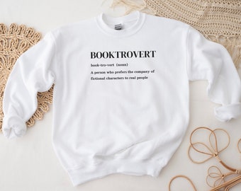 Camicia da lettura, Felpa da libro, Camicia da definizione Booktrovert, Camicia da libro, Regalo per amante dei libri, Regalo per bibliotecario, Camicia da definizione