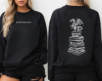 Camicia da lettura, Felpa da libro, Camicia del drago del libro, Camicia da libro, Regalo per gli amanti dei libri, Regalo per il bibliotecario, Camicia di un altro capitolo, Torre del libro