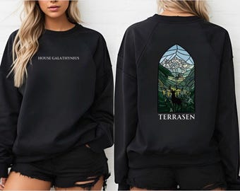 Throne of Glass Sweatshirt, Terrasen Design, Aelin Galathynius, Fireheart, Unisex Crewneck Jumper, Fan Gift, Book Lover Apparel