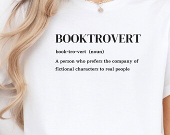 Booktrovert Shirt, Reading Shirt, Book Shirt, Gift for Book Lover, Gift for Librarian, Booktrovert Definition Shirt, Bookish Shirt, Reading