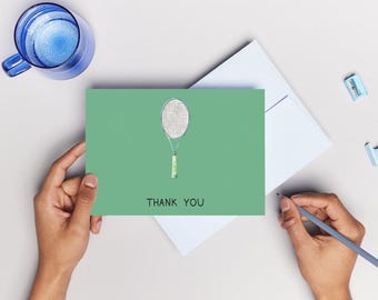 Minimalist Tennis Thank You Cards | Coach, Team Gift (Set of 5)