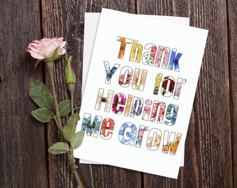 Floral Thank You Cards Set, Teacher Appreciation Notes