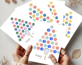 Tennis Christmas Tree Greeting Cards: Holiday Sports Stationery (5 pack)