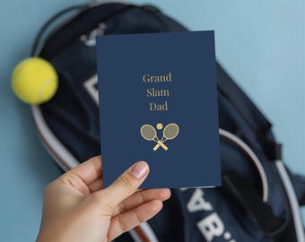 Funny Tennis Father's Day Card | Grand Slam Dad | Tennis Gift for Dad | Sports Father's Day Greeting Card