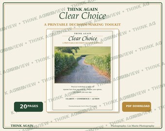Printable Decision Making Workbook, 20-Page Choice Clarity Toolkit, Guided Reflection Worksheets, Instant Digital Download