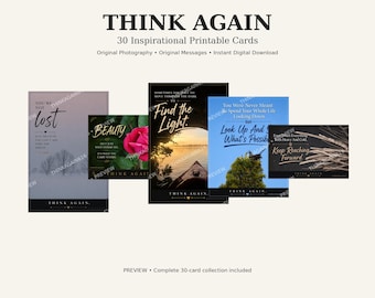 30 Inspirational Printable Cards, Original Nature Photography, Motivational Affirmations (Digital Download)