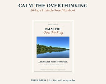 Overthinking Workbook Printable, 20-Page Calm Mind Reset Journal, Guided Reflection Worksheets, Digital Download