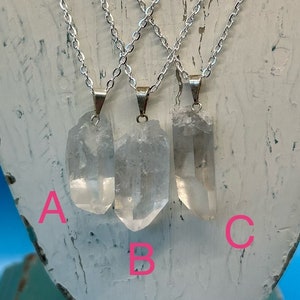 Clear Quartz Pendant with Silver-Plated Chain | Crystal Jewelry | Clear Quartz Necklace | Crystal Energy Healing
