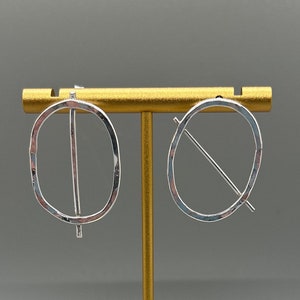 Asymmetrical Sterling Silver Earrings | Geometric Earrings | Modern Earrings | Elegant Silver Jewelry | Wearable Art