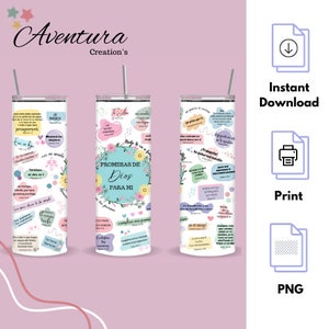Promesas de Dios para mi, Tumbler Wrap 20oz  Sublimation