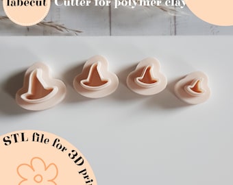 STL Mini Witch Hat cutter | digital file for 3D printer | polymer clay cutter