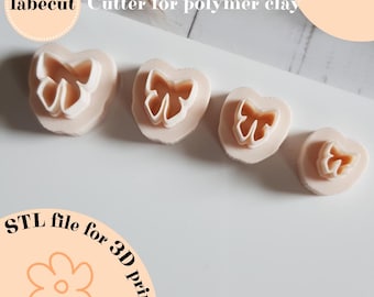 STL Mini Bow Ribbon cutter | digital file for 3D printer | polymer clay cutter