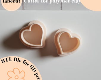 Twisted Heart Polymer Clay Cutter STL File | 3D Printer (Digital Download)