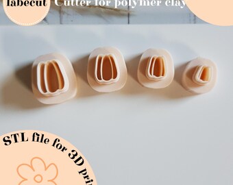 STL Mini Detailed Tall Pumpkin cutter | digital file for 3D printer | polymer clay cutter