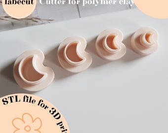 STL Mini Moon cutter | digital file for 3D printer | polymer clay cutter