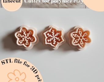 STL Flower imprint cutters | digital file for 3D printer | polymer clay cutter