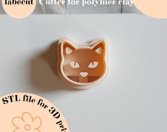 Cat Head Polymer Clay Cutter STL | 3D Printer File