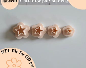 STL Mini Pointy Star cutter | digital file for 3D printer | polymer clay cutter