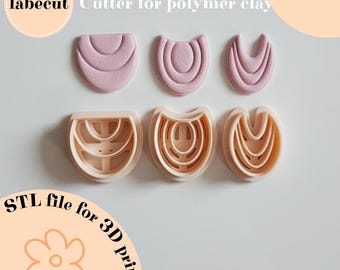 STL U-shaped cutters | digital file for 3D printer | polymer clay cutter
