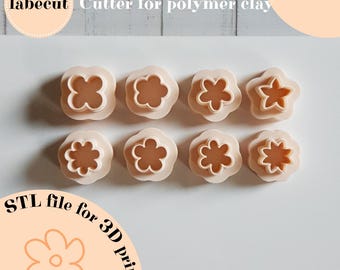 Pacchetto di frese STL Mini Flower / file digitale per stampante 3D / fresa per argilla polimerica