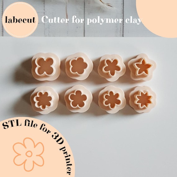 STL Mini Flower bundle of cutters | digital file for 3D printer | polymer clay cutter