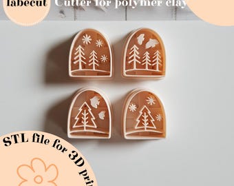 STL Arch winter clay cutters | digital file for 3D printer | polymer clay cutter