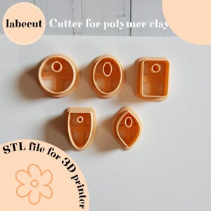 STL Charm örhängen lera utskärare | digital fil för 3D-skrivare | polymerlera utskärare