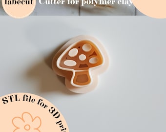 Cortador STL de cogumelo Amanita | arquivo digital para impressora 3D | cortador de argila de polímero