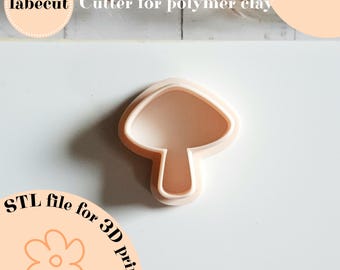 Cortador STL Funky Mushroom | arquivo digital para impressora 3D | cortador de argila de polímero