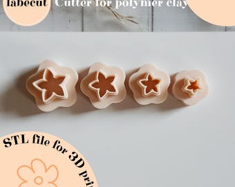 Mini Poinsettia Flower Clay Cutter STL File | 3D Printer