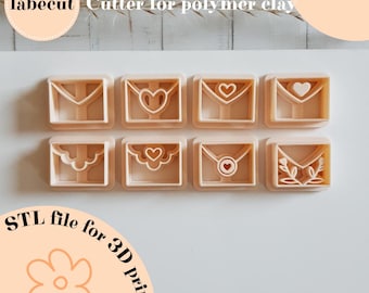 STL Love Envelope cutters | digital file for 3D printer | polymer clay cutter
