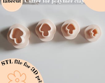 STL Mini Mushroom Amanita cutter | digital file for 3D printer | polymer clay cutter