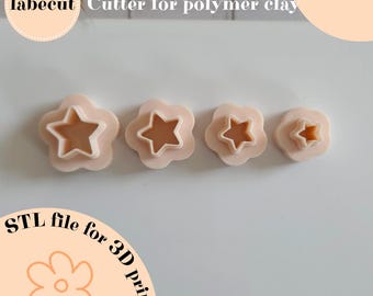 STL Mini Organic Star cutter | digital file for 3D printer | polymer clay cutter