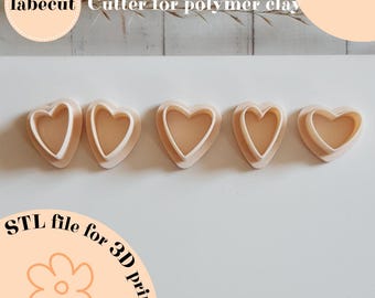 STL Heart clay cutters | digital file for 3D printer | polymer clay cutter