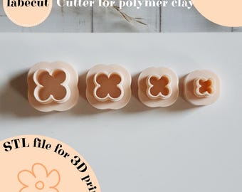 Mini Clover Flower Clay Cutter STL File | 3D Printer Digital File