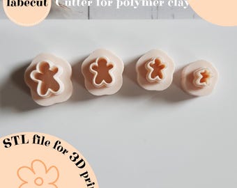 STL Mini Cookie little guy cutter | digital file for 3D printer | polymer clay cutter