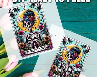 Ready to Press The Plant Lover Tarot Card DTF, Funny DTF, Plant Life, Crazy Plant Lady Transfer, Heat press, Free Commercial Use