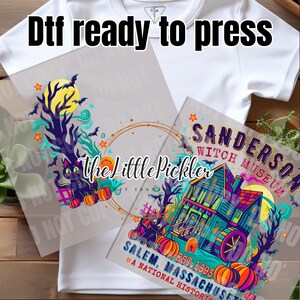 Ready to Press Sanderson witch house dtf, Matching Sleeve Transfer Set, Halloween gift, Heat press, Custom DTF, Apply onto Apparel
