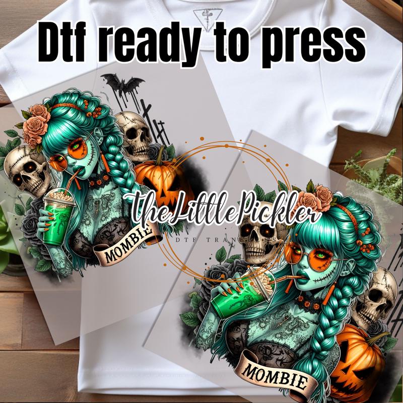 Ready to Press Zombie Mombie DTF transfer, Mom Shirt, Zombie girl Sweater, SummerWeen DTF, Popular DTF, Heat press