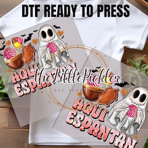 Ready to press Spanish Sweetbread Ghost Transfer, Pan Dulce DTF Heat press, Halloween dtf, Spooky, Fall image for shirt, Heat Press